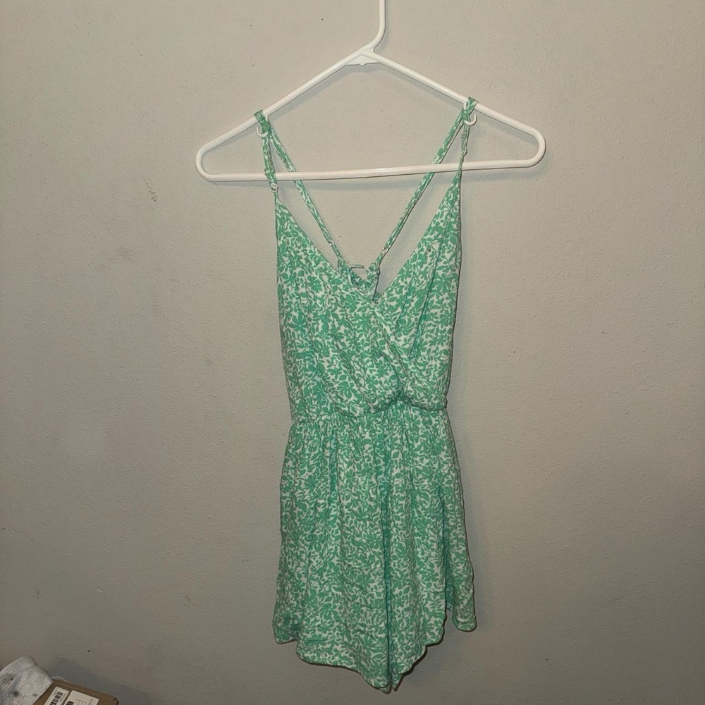 American Eagle Green Floral Dress